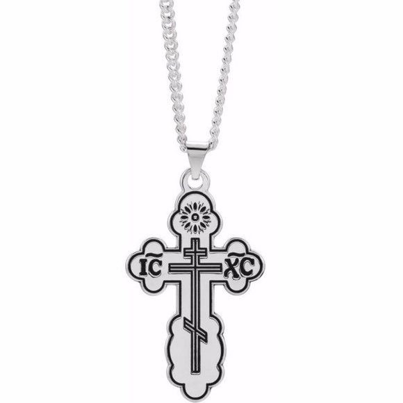Orthodox Cross Necklace Sterling Silver